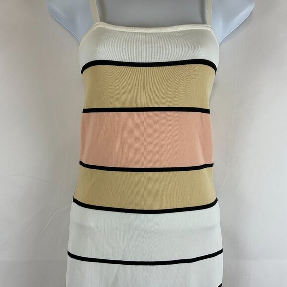 SNDYS Tube Dress M White Black Beige Pink Color Block Spaghetti Strap Knit - Picture 4 of 12
